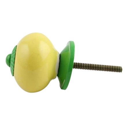 Solid Yellow Green Fitting Ceramic Knob